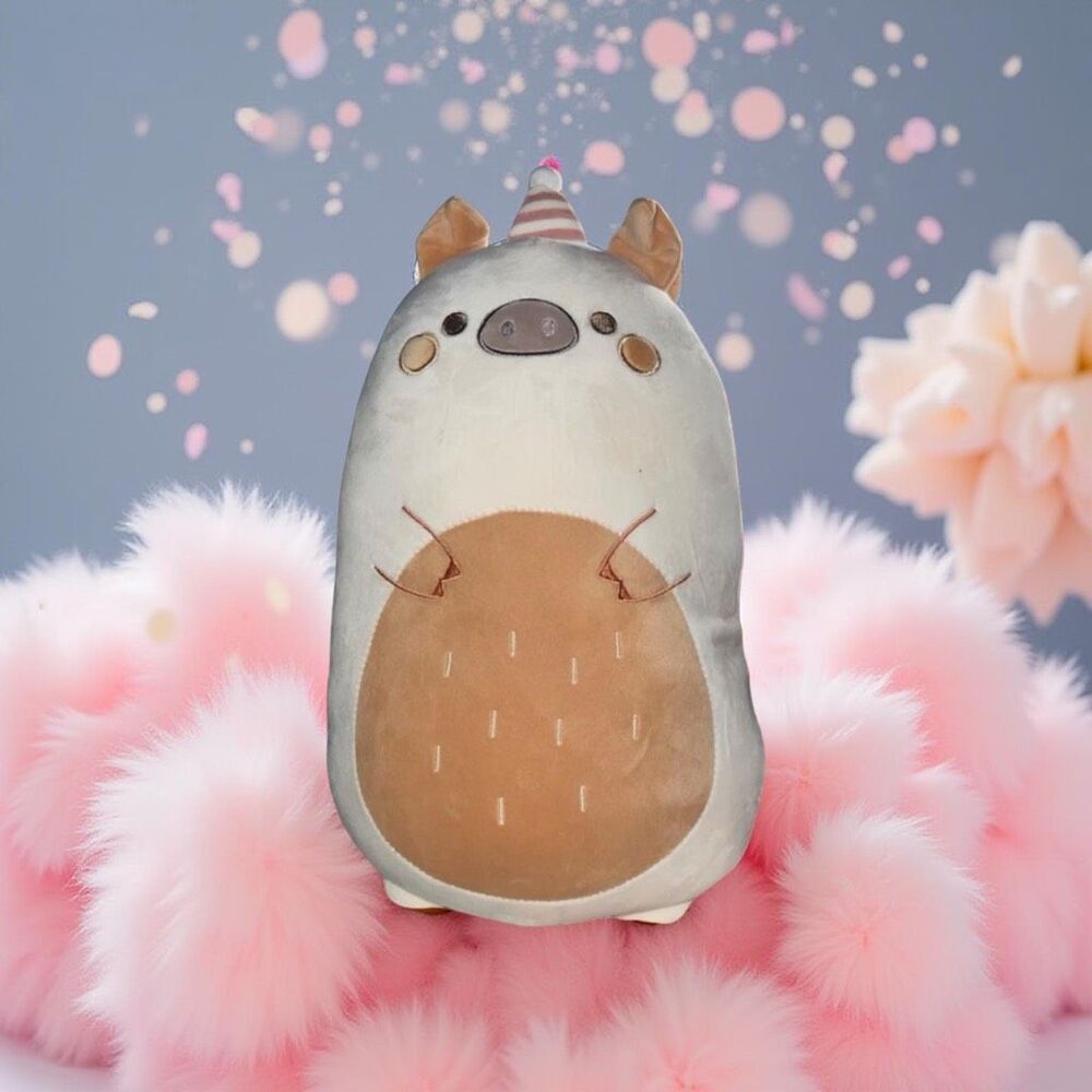 NWT Poppi Piggy Stuffed Squishy Animal Plush Pig Pillow 23”